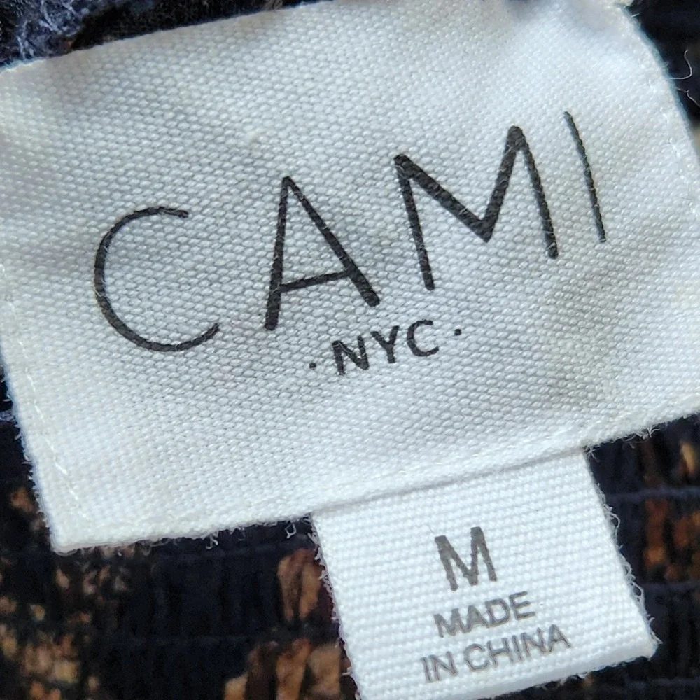 Cami‎ NYC Blouse Top Size M Willa Toile Print Sheer Ulined Long Sleeve Women's